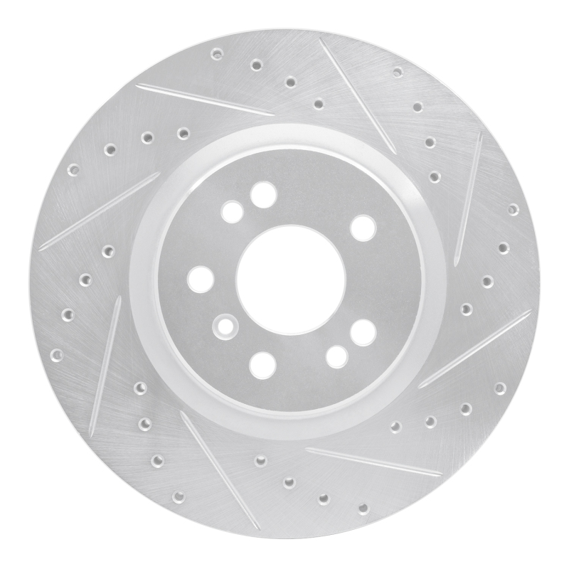 Mercedes-Benz ML500 Brake Rotor (1) - Front Right - R1 Concepts - Drilled & Slotted - Silver - `06-`12
